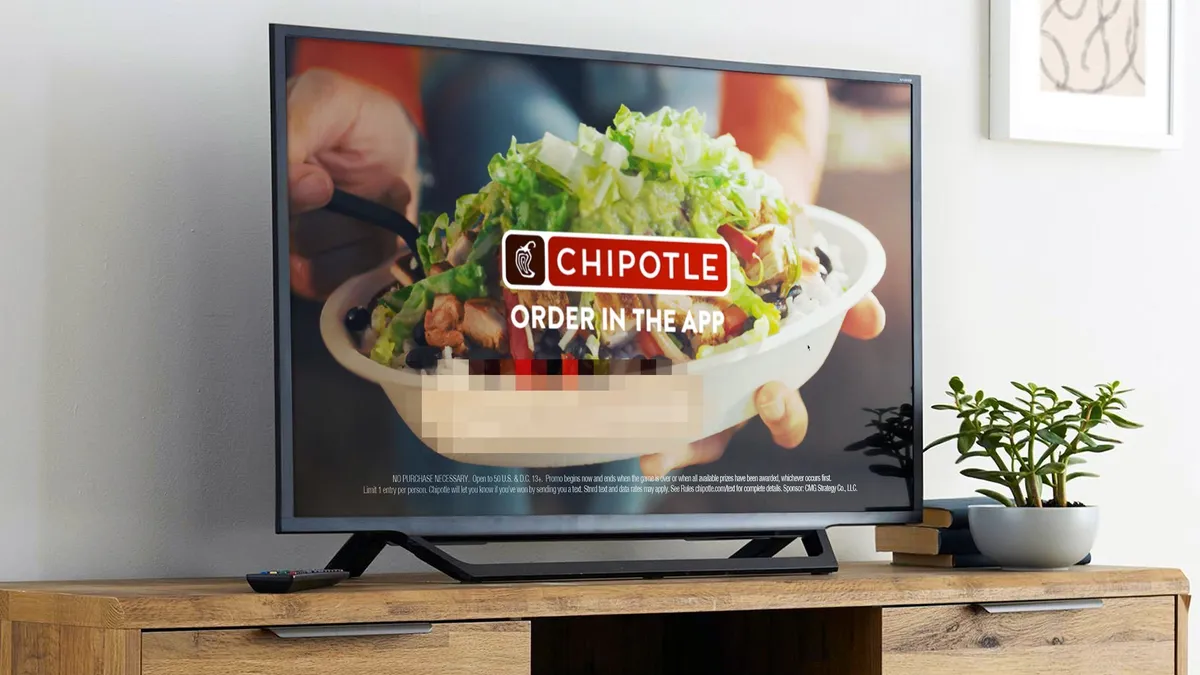 Chipotle free burrito TV ad airing around NBA Finals retrieved by Marketing Dive on July 7, 2021