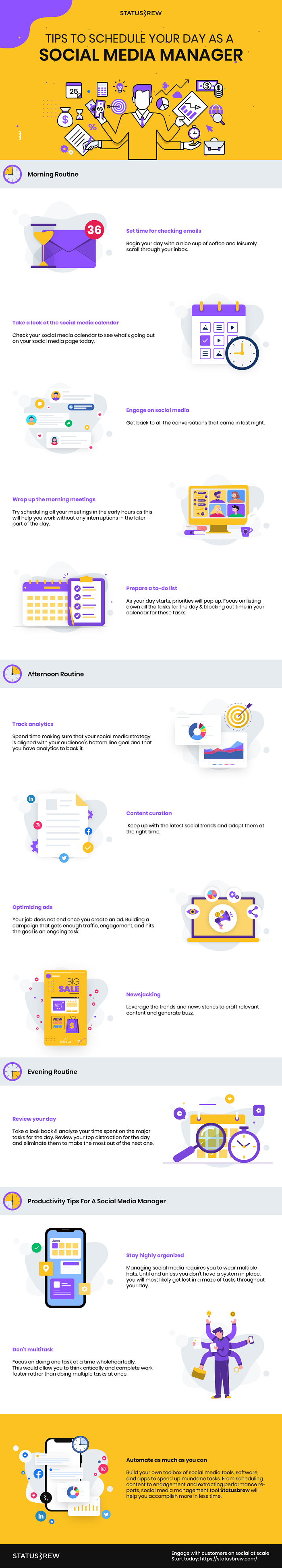 Social media manager routine