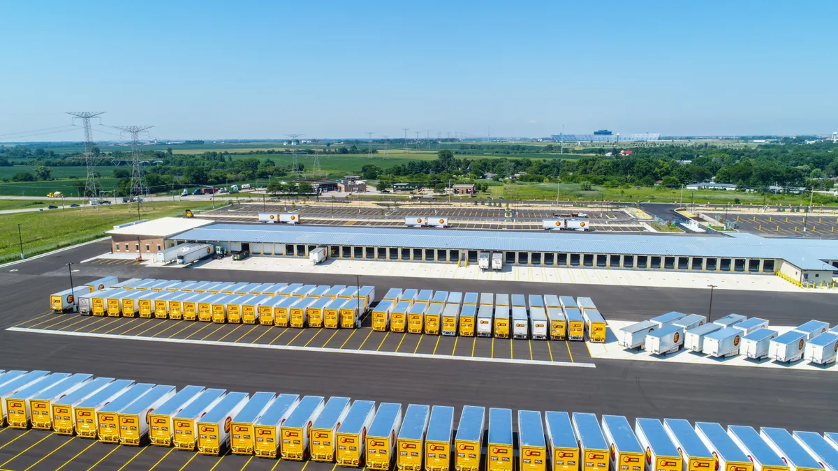 Estes Express Lines truck terminal in Joliet Illinois