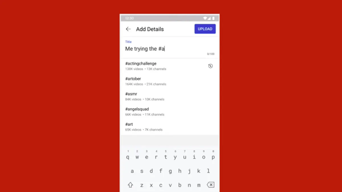 YouTube hashtag insights