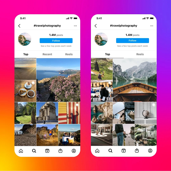 Instagram hashtag search test
