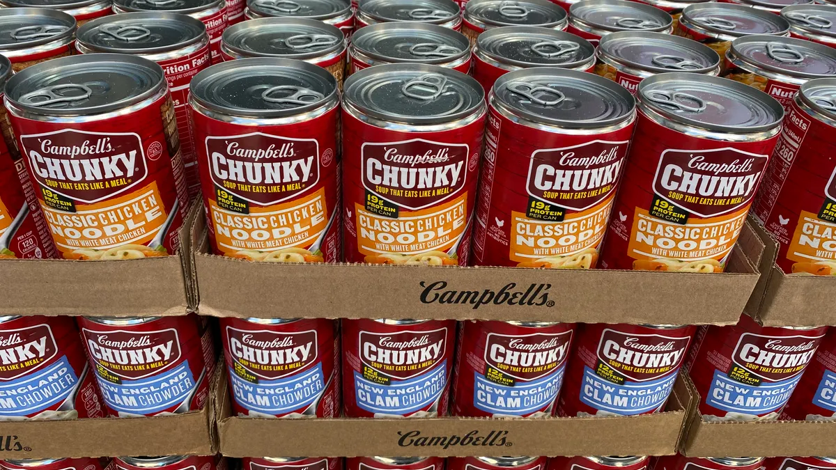 Cans of Campbell's Soup cans in New York City.