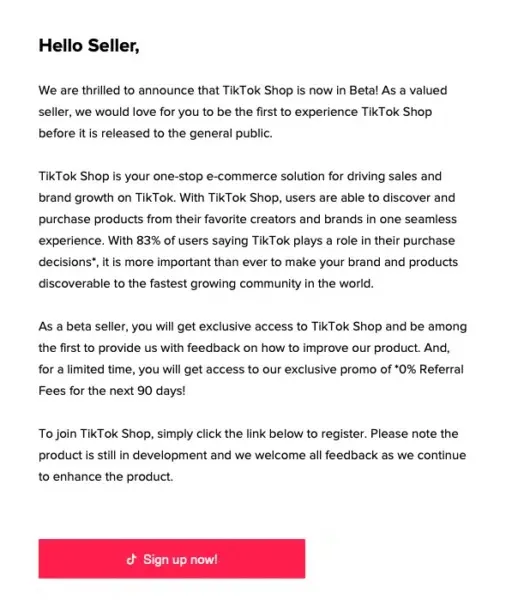 TikTok Shops beta