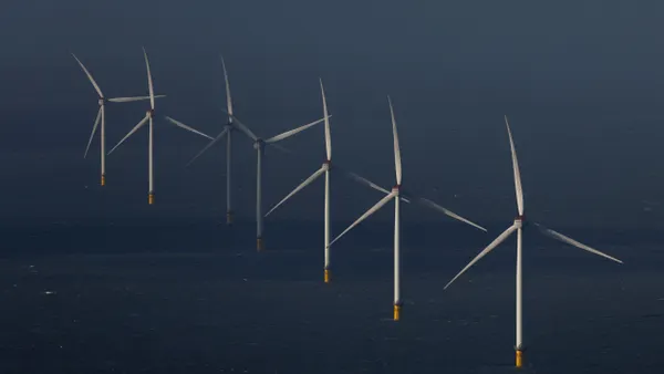 Windfarms stand in the sea
