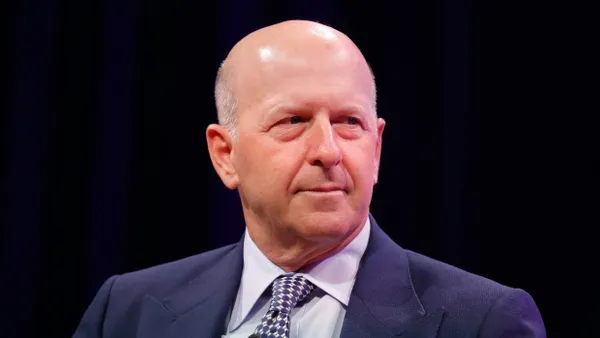 Goldman Sachs CEO David Solomon appears onstage.