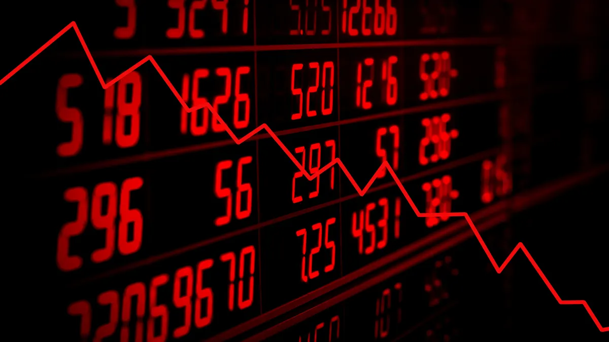 An illustration of the collapse of a stock price