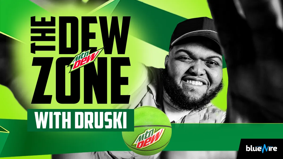 Image of Mtn Dew podcast promotion for "Dew Zone with Druski"