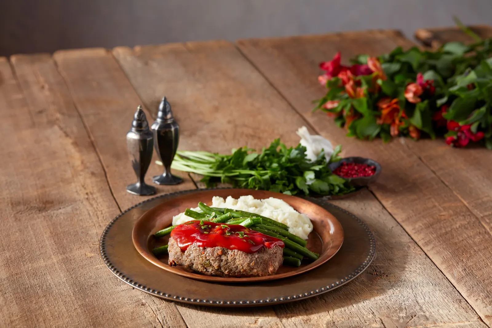 A photo of meatloaf from Travel Center's of America's dinner menu.