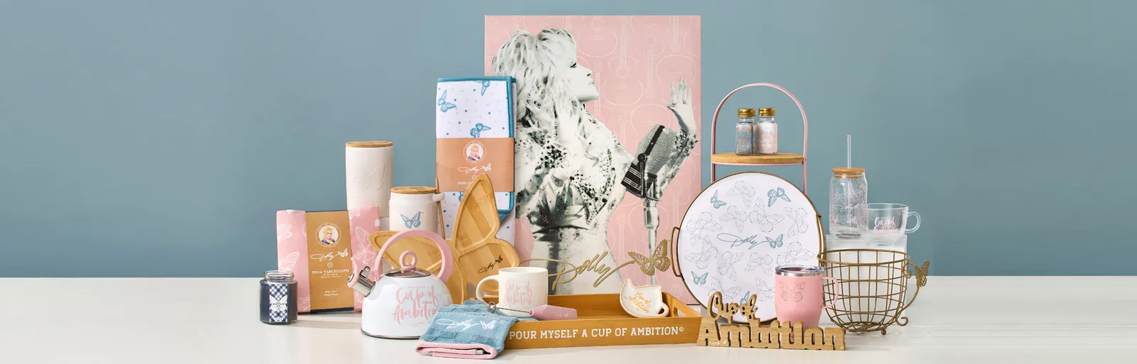 A spread of Dolly Parton&#x27;s spring line at Dollar General