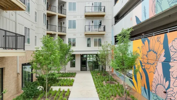 An apartment lobby