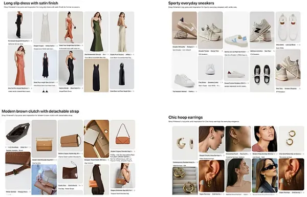 Pinterest search categorization