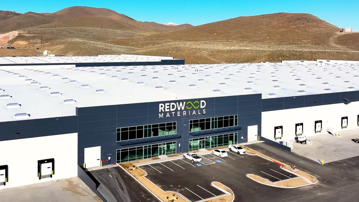 An exterior view of the Redwood Materials corporate office and Tahoe Campus in Storey, County, Nevada.