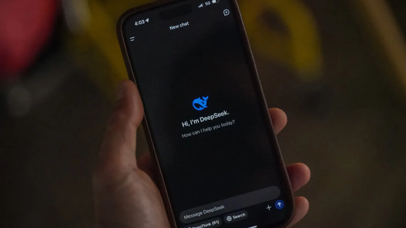 The DeepSeek app is seen on a phone on January 28, 2025 in Hong Kong, China.