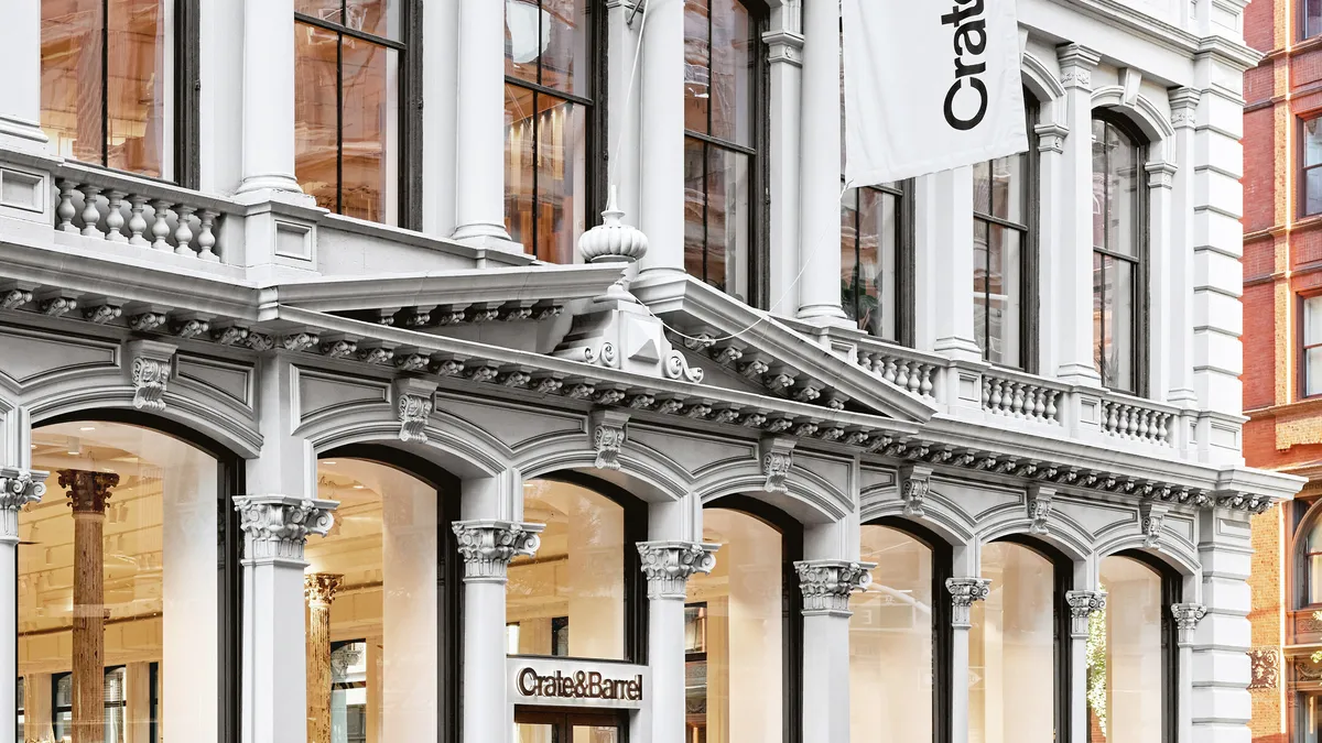 External shot of the Crate & Barrel flagship store in New York City.