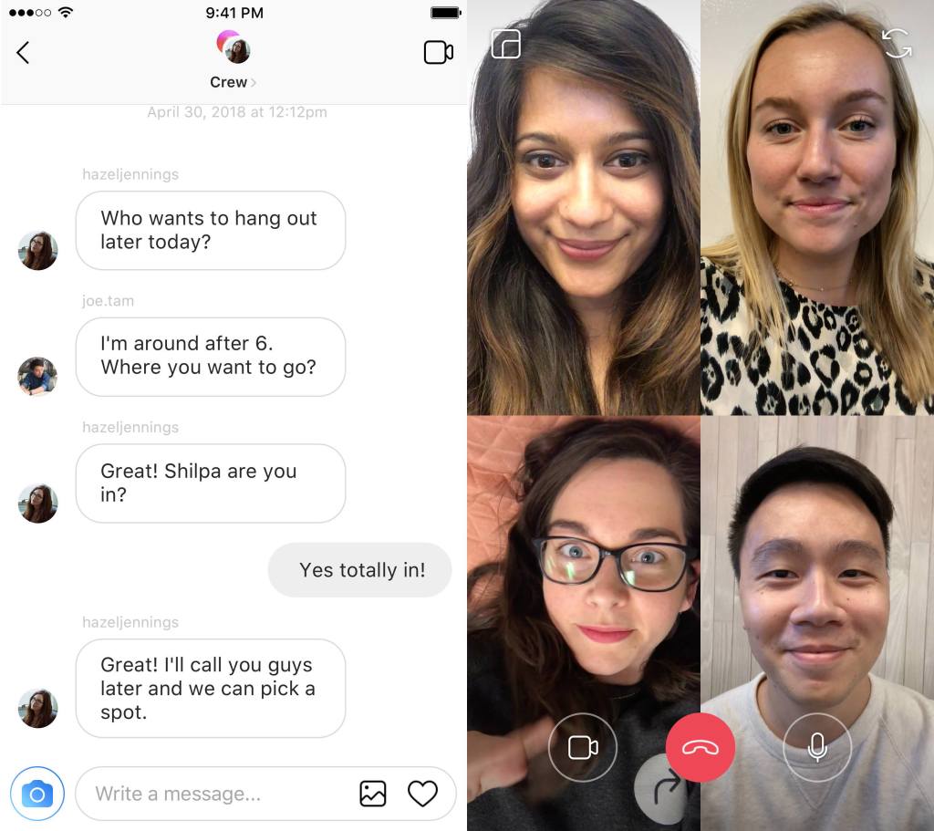Instagram Group Video Calls example