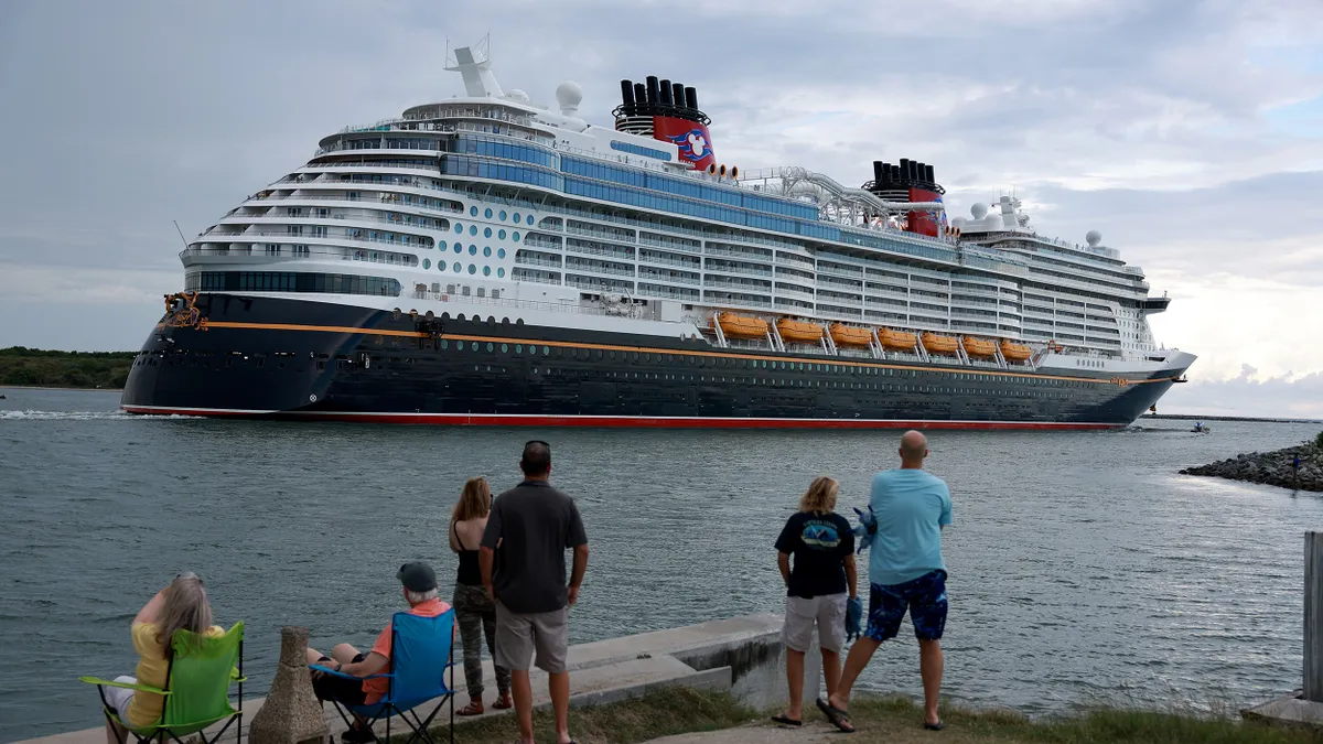 Shot of Disney ship Wish leaves port on August 26, 2022