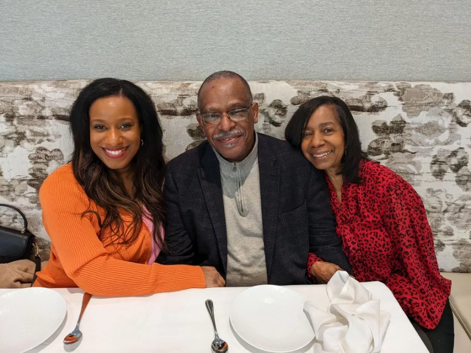 Joy Mbanugo and her parents