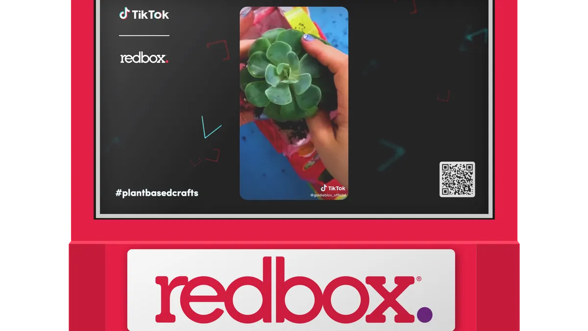 TikTok's "Out of Phone" ad solution shown on RedBox.