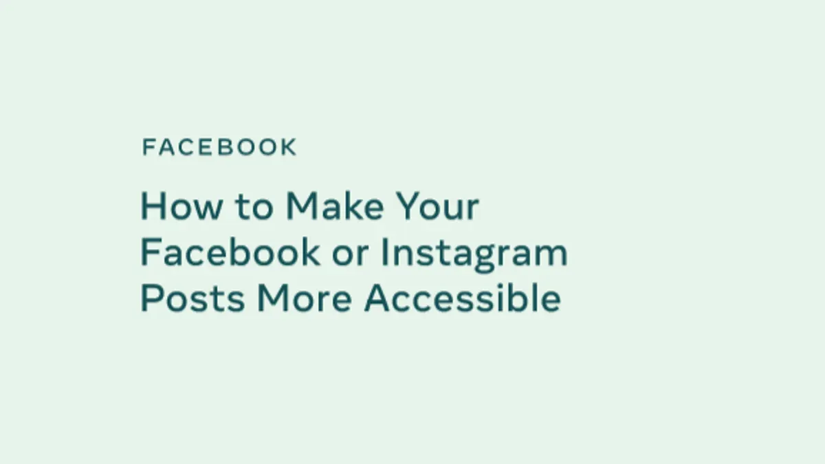 Facebook Accessibility Tips
