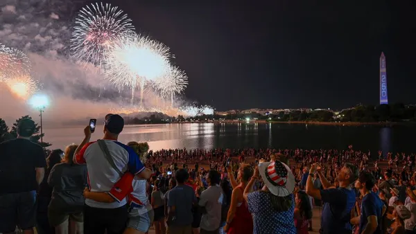 People watch fireworks in Washington, D.C., for fourth of July.