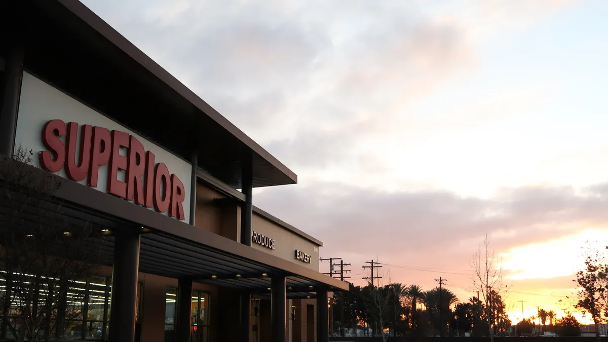 Front of supermarket