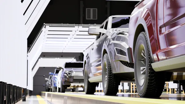 New cars at the factory