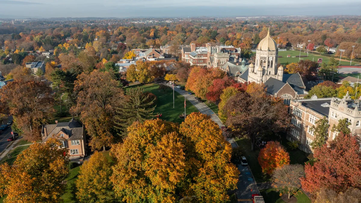 Aerial view of Muhlenberg College's campus