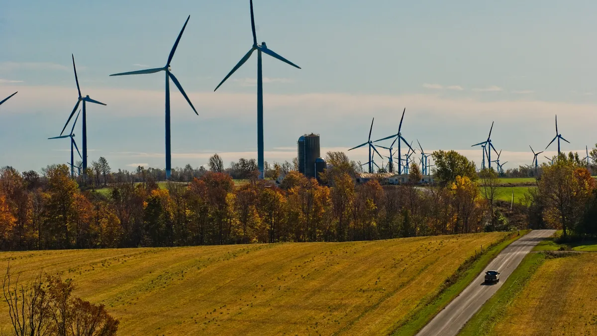 A wind farm along Tug Hill in northern New York.