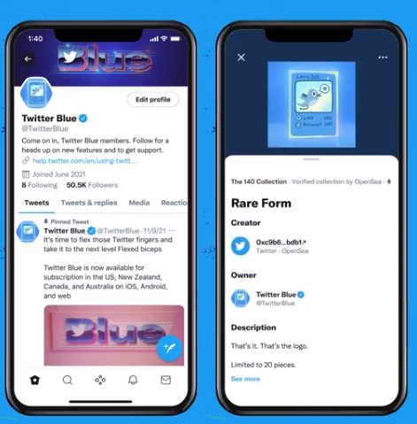 Twitter NFT display