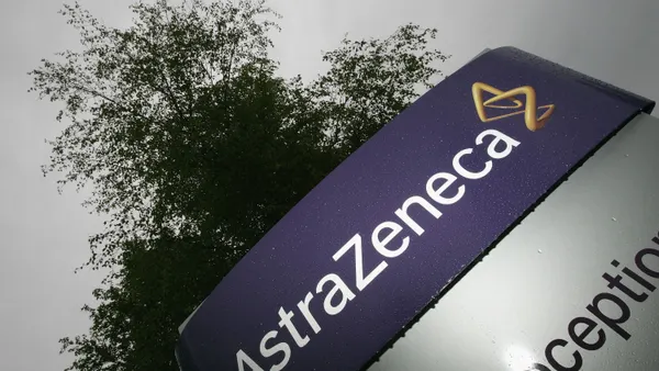 Corporate logo for AstraZeneca, whose megamerger talks with BMS were scrapped