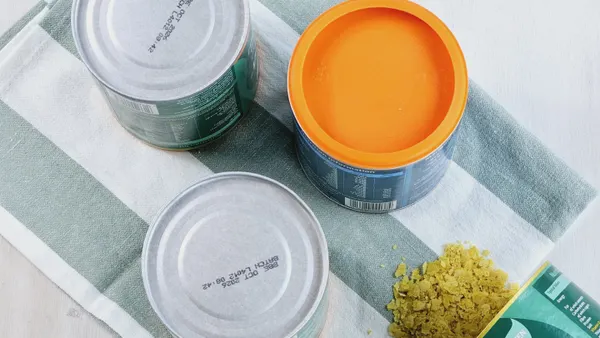 Top view of paper-based food cans made by Sonoco