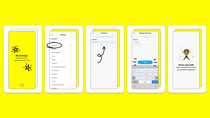 Snapchat Username change