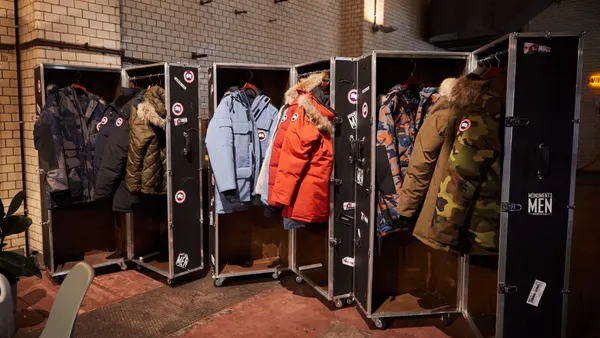 Canada Goose jackets are seen at the panel talk with VARIETY at ewerk on Feb. 20, 2020, in Berlin, Germany.