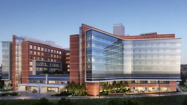 Aerial view of the Scripps Memorial Hospital La Jolla in San Diego, California