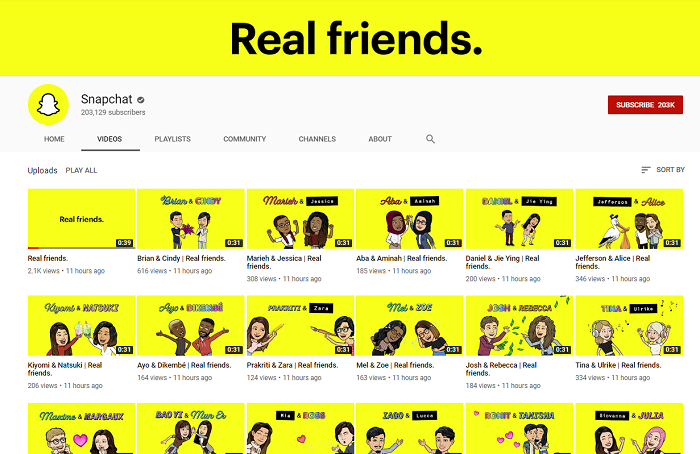 Snapchat YouTube channel