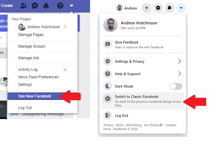 Facebook desktop update
