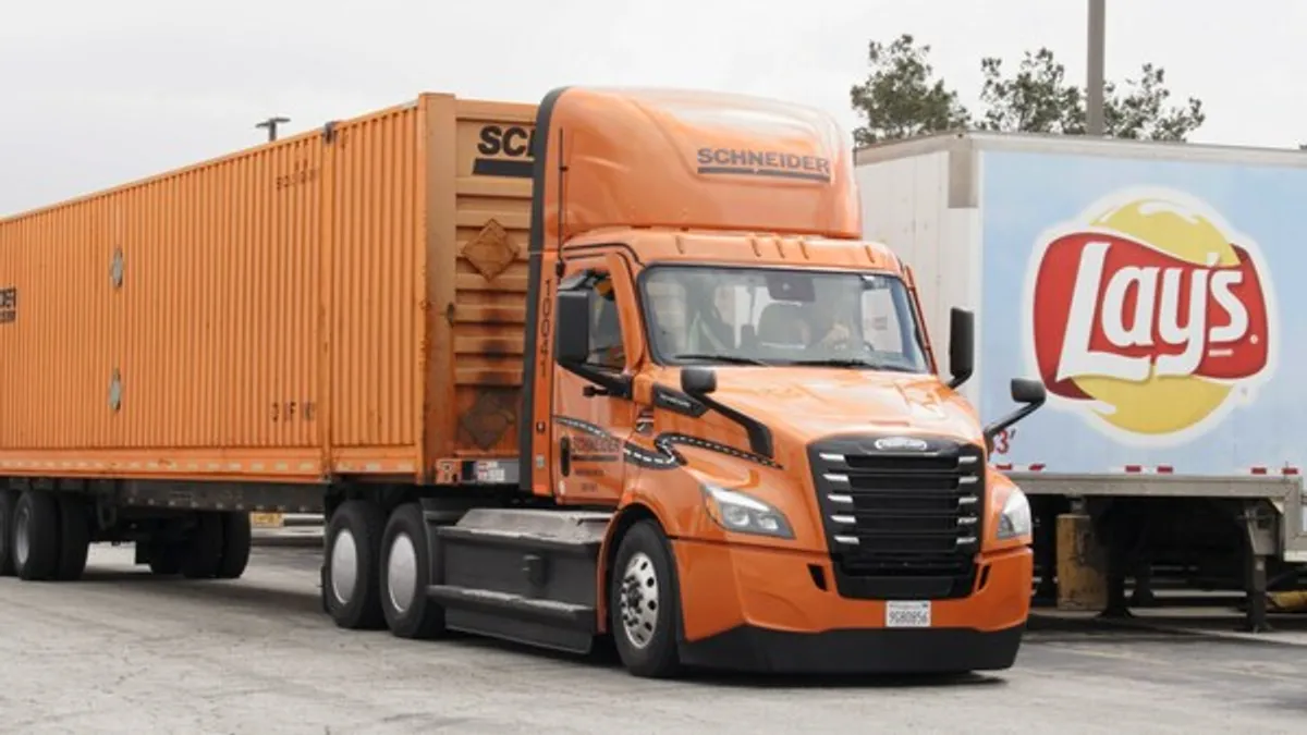 Schneider National hauled Frito-Lay North America's first third-party EV shipment, the companies announced.