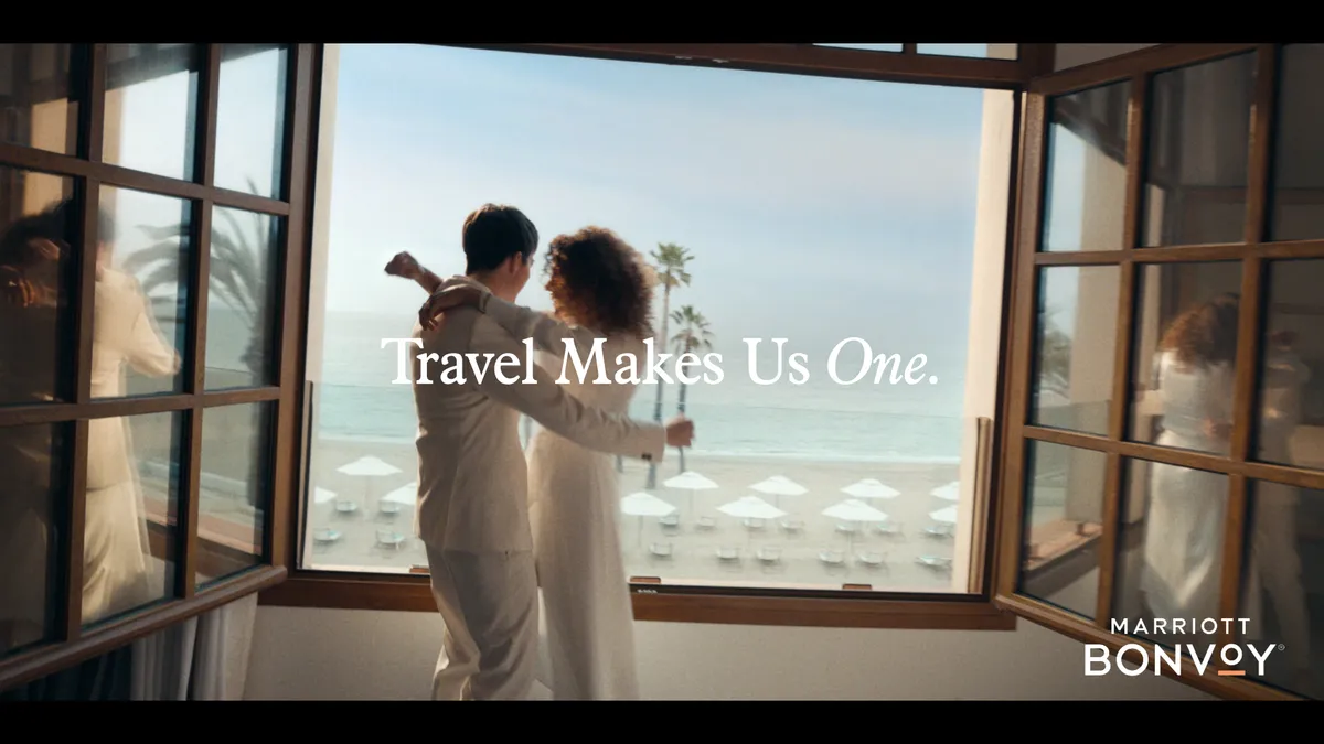 Marriott International campaign promoting Bonvoy post-pandemic retrieved by Marketing Dive on June 23, 2021