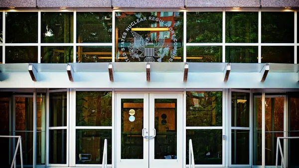 The front doors to the Nuclear Regulatory Commission.
