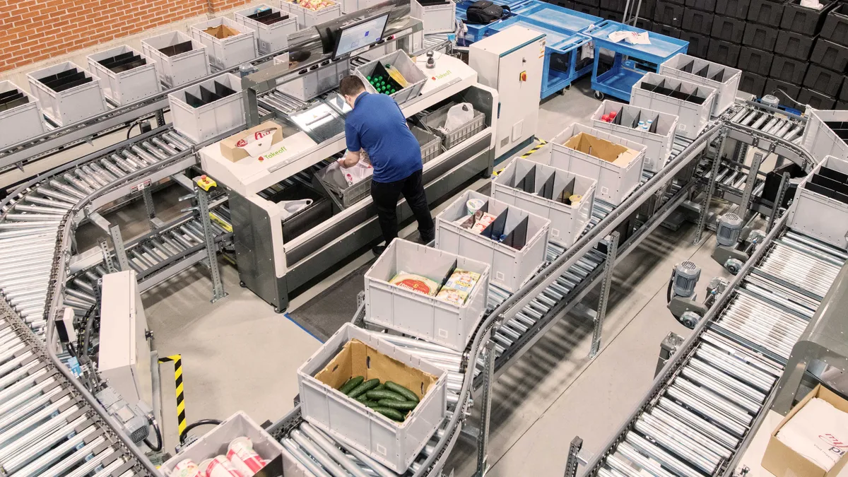 View of micro-fulfillment facility