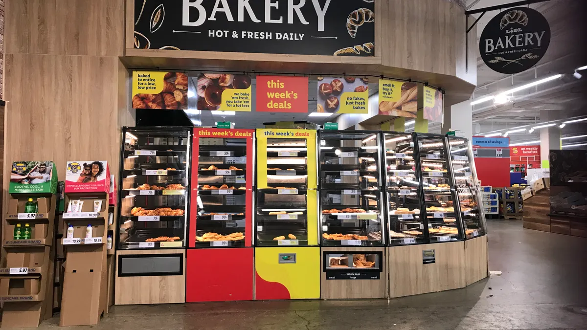 Bakery section of a grocery store