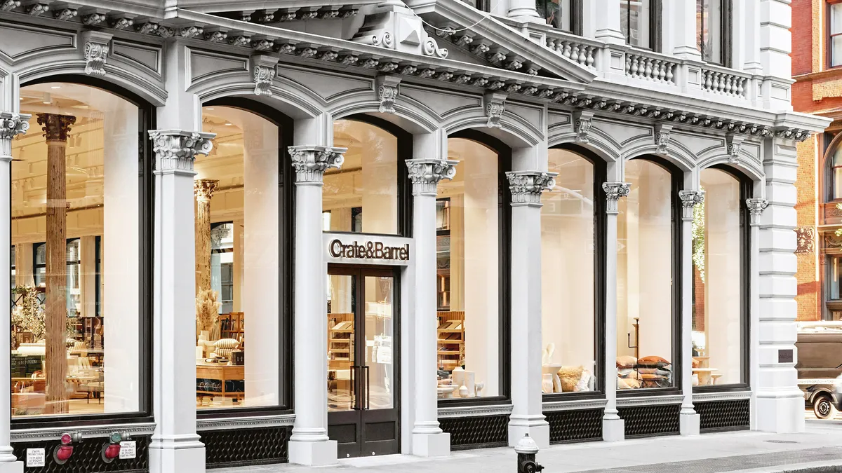 External shot of the Crate & Barrel flagship store in New York City.