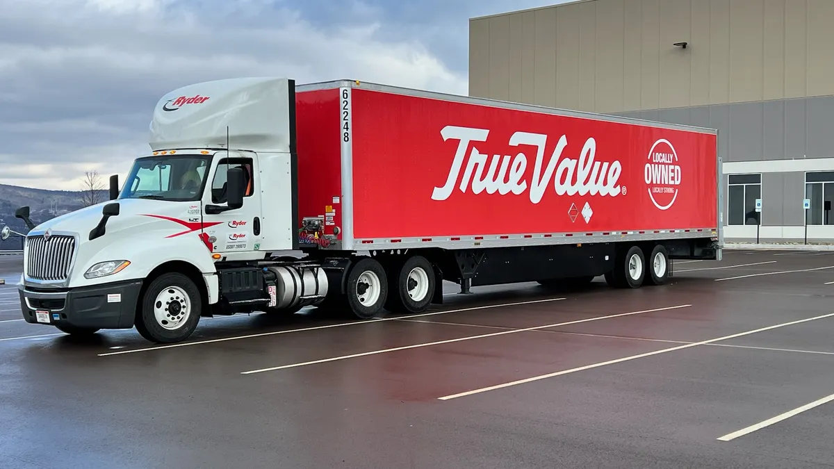 A True Value freight truck.