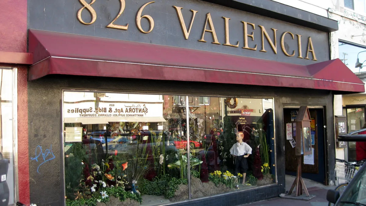 The storefront of the student writing center 826 Valencia is pictured in San Francisco.