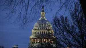 an exterior view of the US Capitol building