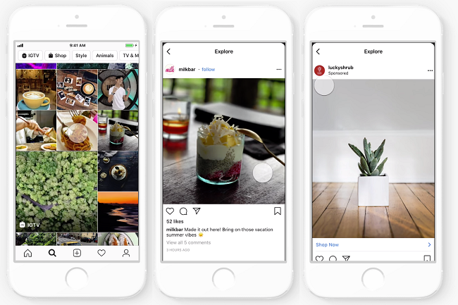 Instagram Explore ads example