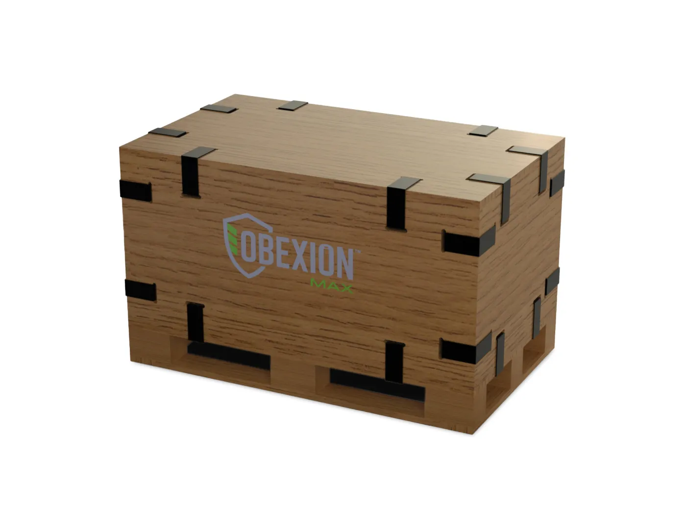 A wooden crate for shipping large lithium-ion batteries.