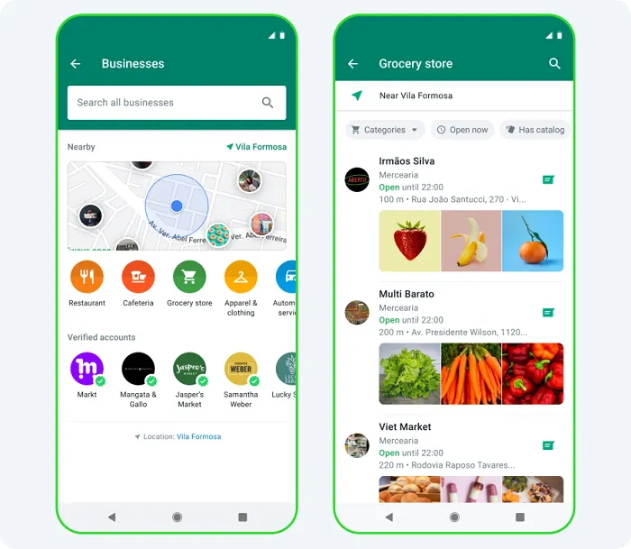 WhatsApp business search