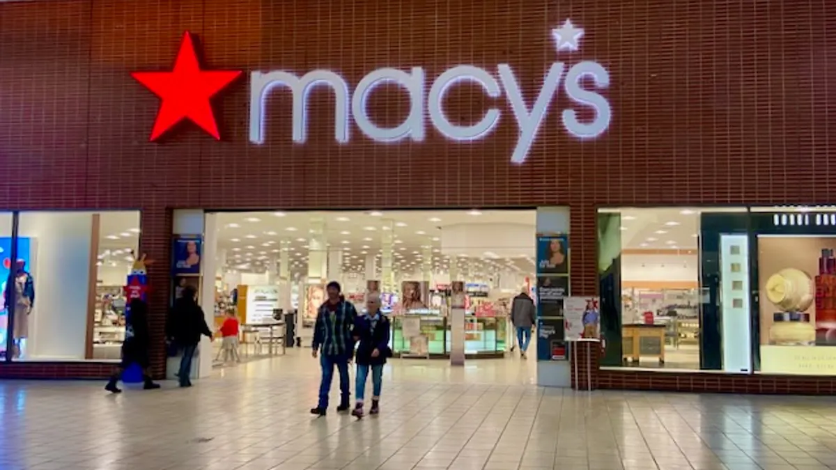People walking around a mall.