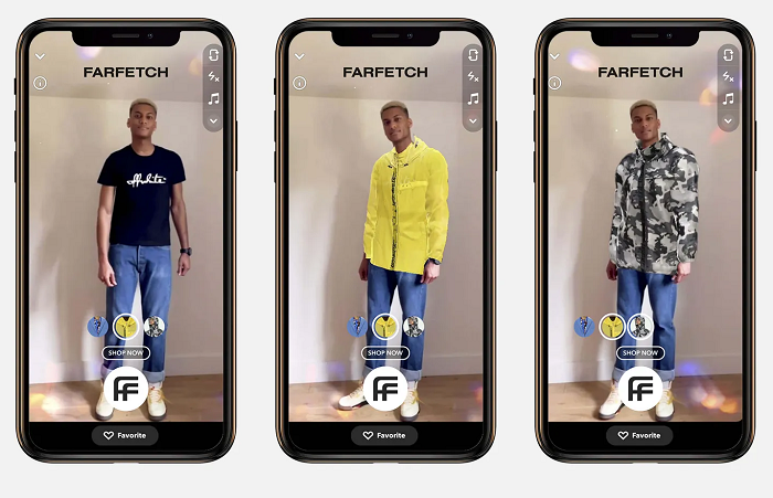 Farfetch try on in Snapchat